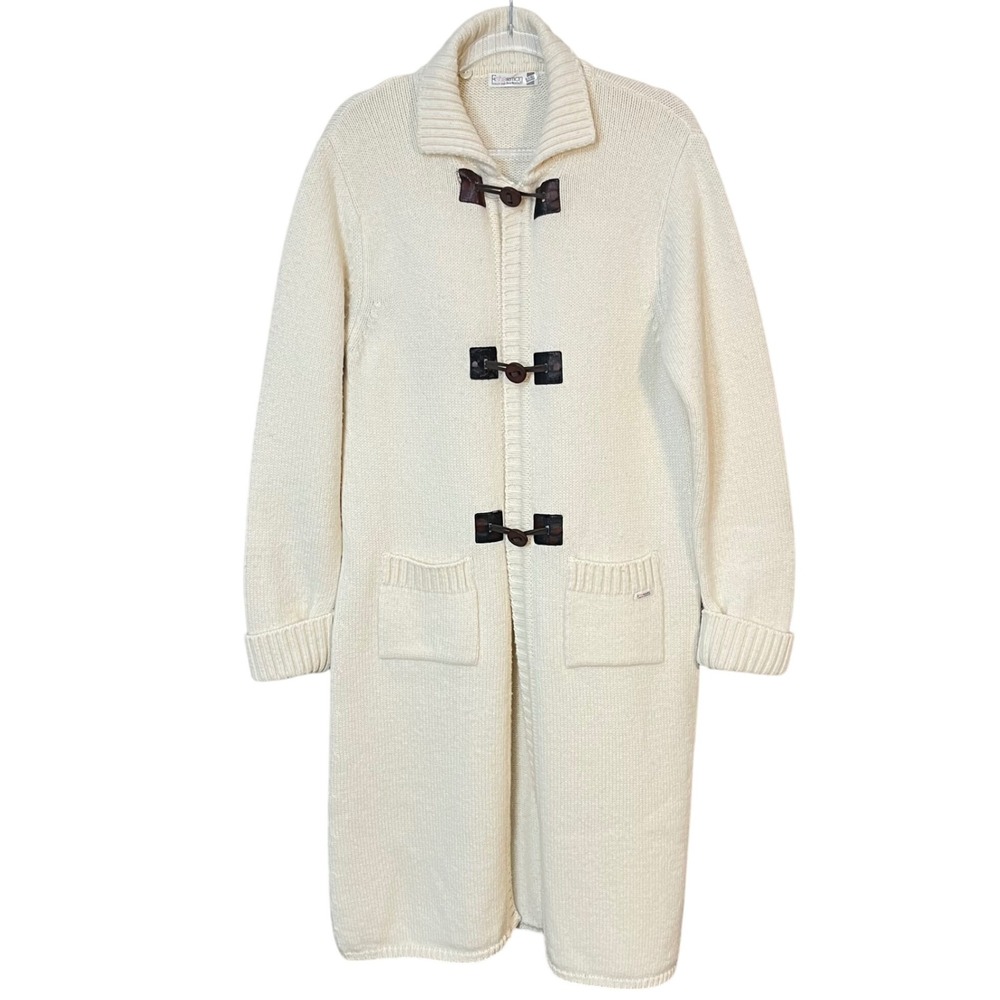 Fisherman Out of Ireland Long Wool Toggle Button Sweater Coat Women's Size Large